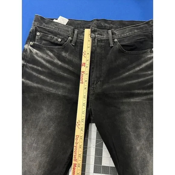Levi's 522 Men's 36x32 Slim Taper Black Denim Stretch Jeans Fade /‎ Moto